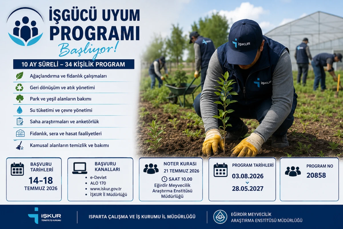 EĞİRDİR'DE 34 KİŞİLİK İŞG&Uuml;C&Uuml; UYUM PROGRAMI BAŞLIYOR