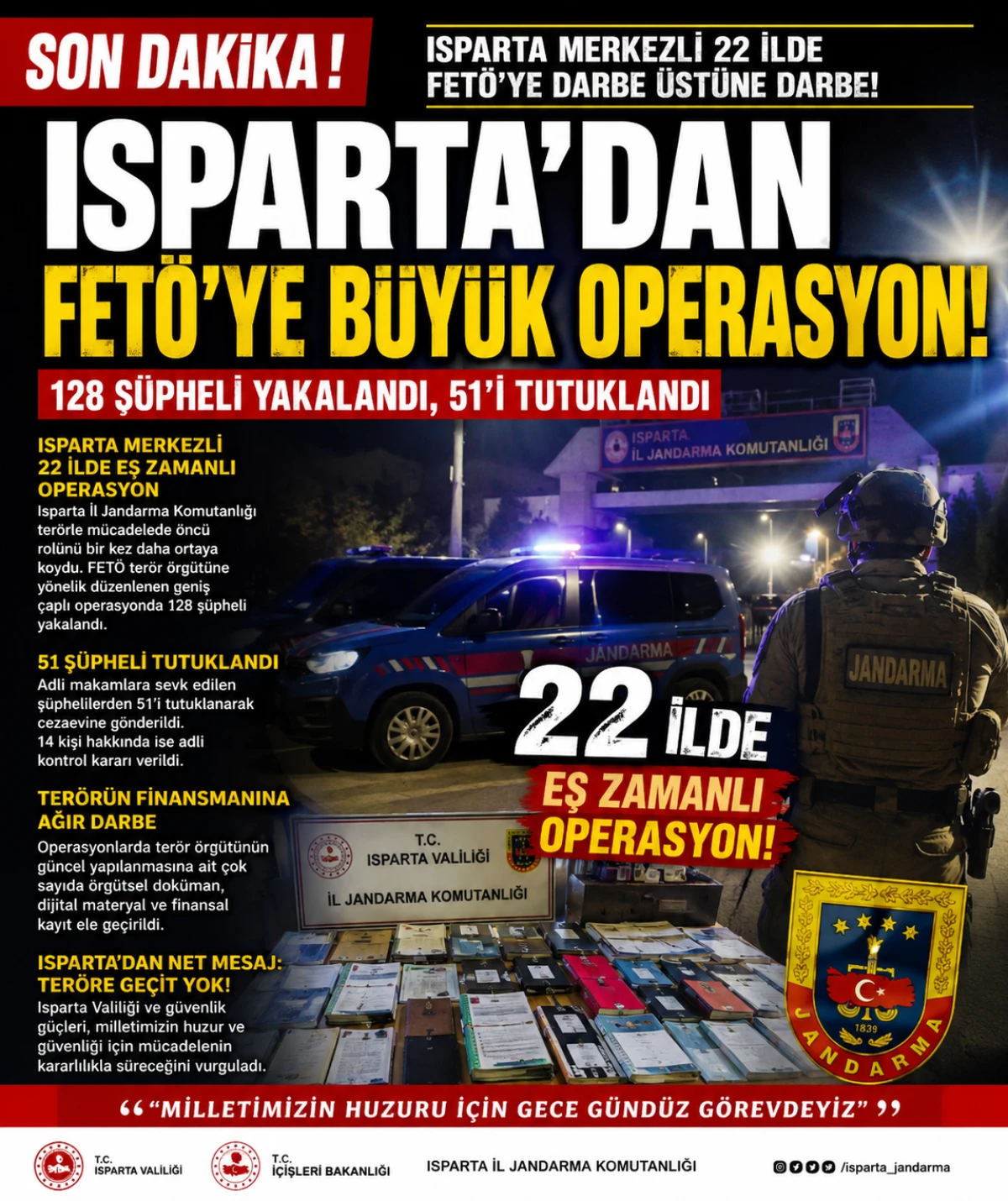 FET&Ouml; OPERASYONUN MERKEZLERİNDEN BİRİ ISPARTA OLDU