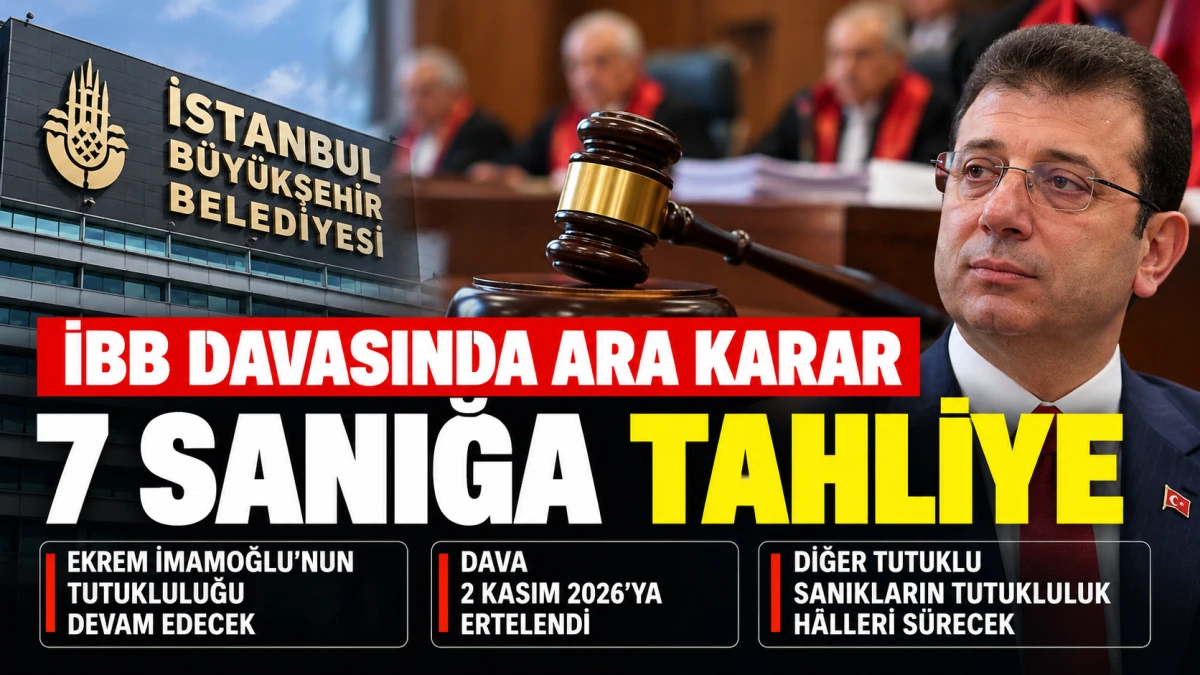 İBB DAVASINDA ARA KARAR: 7 SANIĞA TAHLİYE
