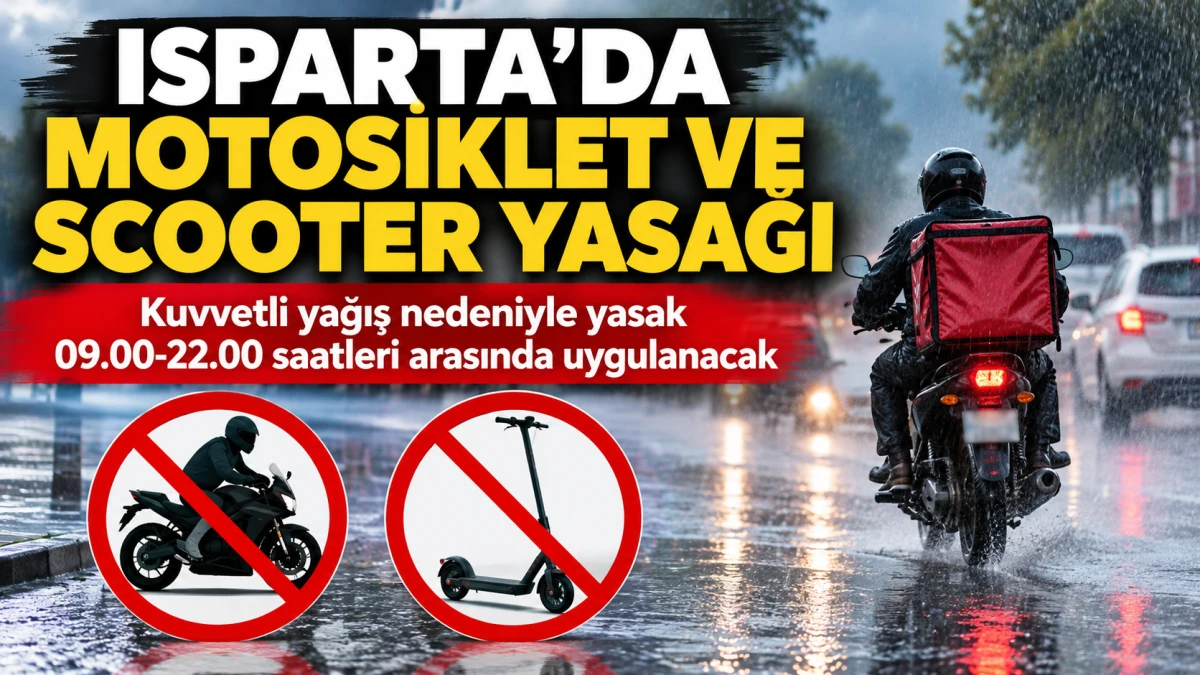 ISPARTA&rsquo;DA MOTOSİKLET VE SCOOTER YASAĞI!