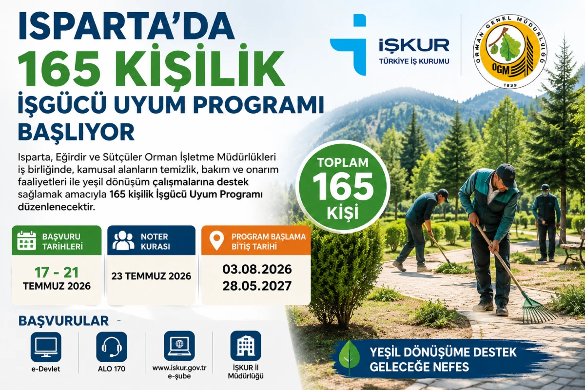 ISPARTA'DA ORMAN TEŞKİLATINA 165 KİŞİLİK İŞG&Uuml;C&Uuml; UYUM PROGRAMI BAŞLIYOR