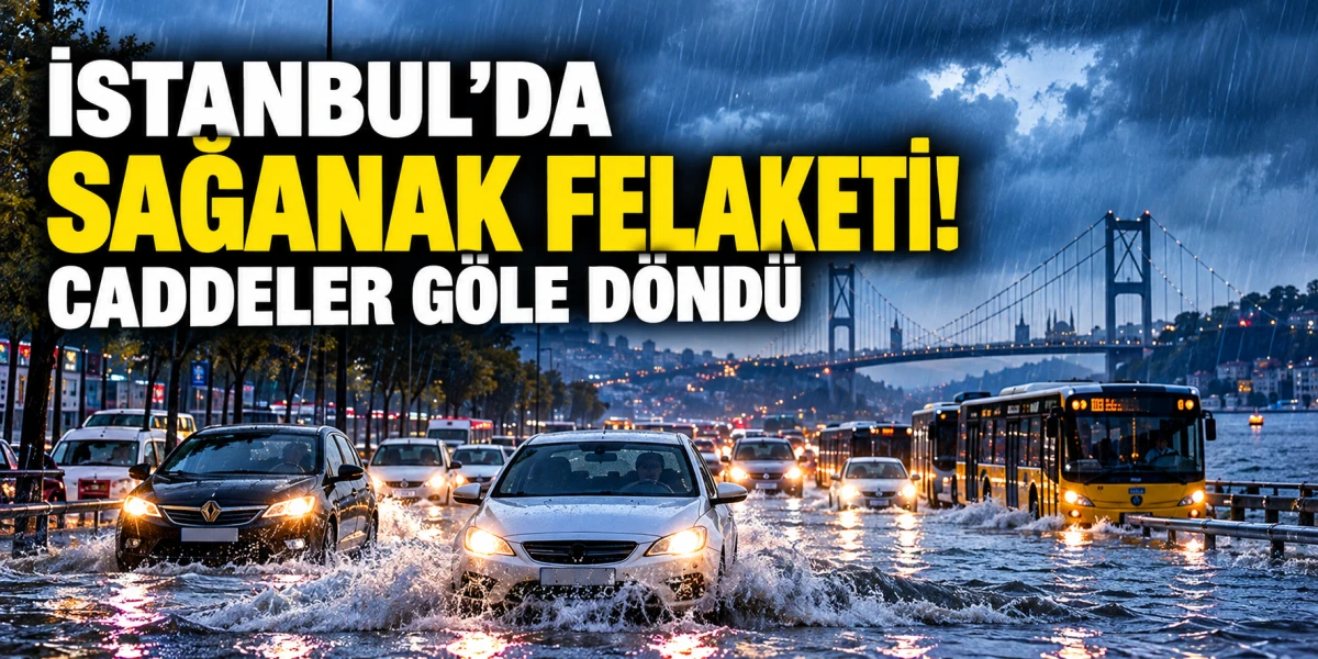 İSTANBUL'DA SAĞANAK FELAKETİ! CADDELER G&Ouml;LE D&Ouml;ND&Uuml;