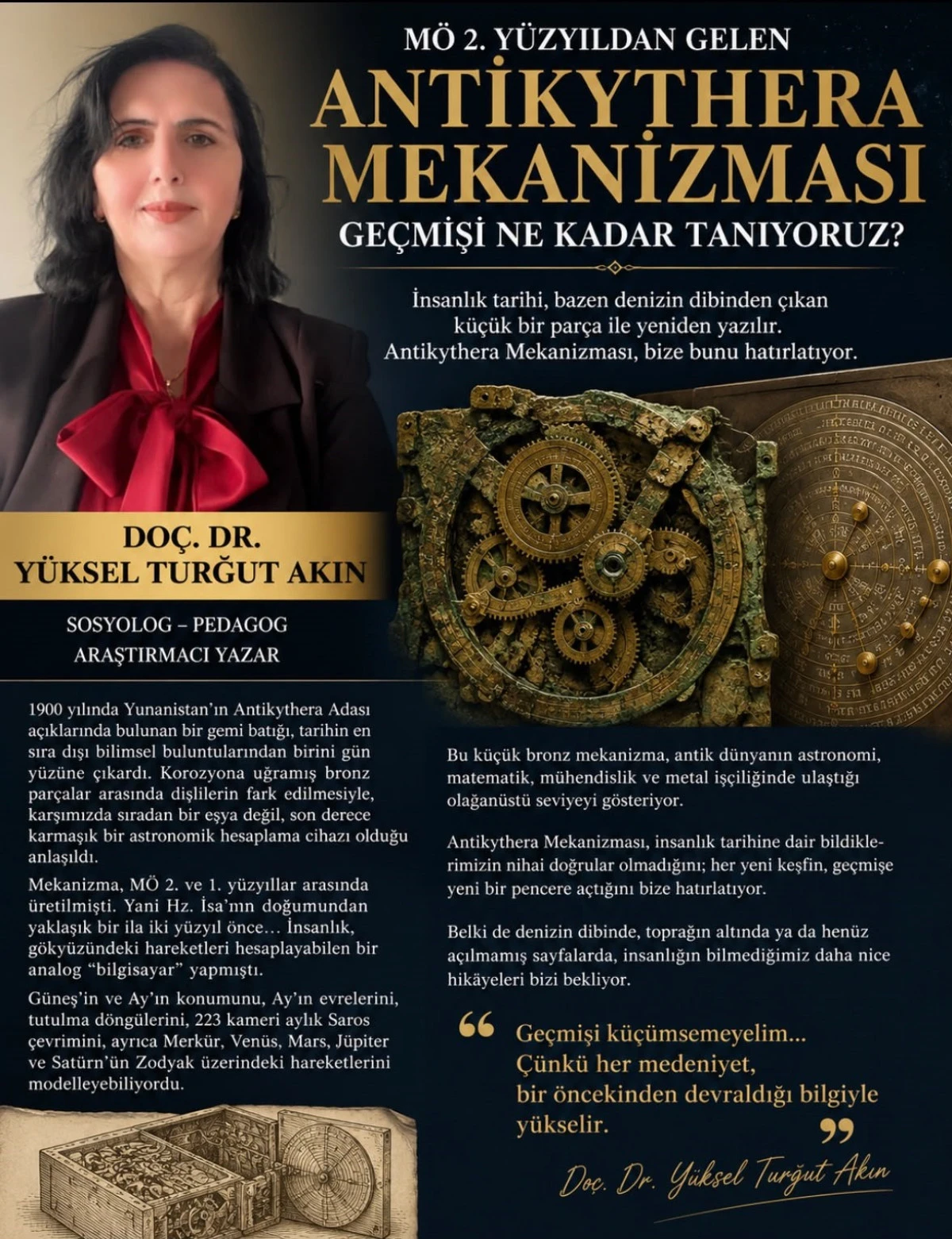 M&Ouml; 2. Y&Uuml;ZYILDAN GELEN SESSİZ BİR BİLİM HARİKASI: ANTİKYTHERA MEKANİZMASI
